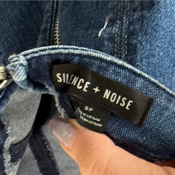 Silence+Noise Mia Belted Buckle Denim Tube Top Urban Outfitters Size Small Y2K - Picture 10 of 12
